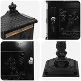  Stoječa poštna nabiralnika z vrati Črna 42,5 x 29,5 x 117 cm | Shoptok.si
