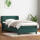 Box spring postelja z vzmetnico temno zelena 80x220 cm žamet, (22011464) Cene