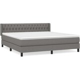  Box spring postelja z vzmetnico temno siva 180x200 cm blago, (20846875) | Shoptok.si