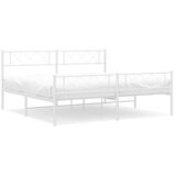  Metalni okvir kreveta uzglavlje i podnožje bijeli 193x203 cm | shoptok.hr