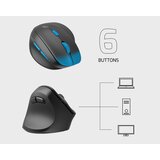 Natec crake 2 vertikalna brezžična miška, 2400DPI, ergonomska, bluetooth / usb 2.4GHz, 6 gumbov, za levičarje, 1x aa baterija, črna, (21050554) | Shoptok.si