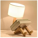 Squid Lighting Krem stolna lampa od punog drva (visina 46 cm) WoodenMan -
