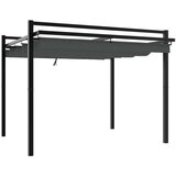 vidaXL Vrtni paviljon z zložljivo streho antracit 3x3 m aluminij | Shoptok.si