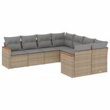 Maison Chic Seti vrtnega pohištva - Vrtna garnitura - Vrtni pohištvo set 8-delna z blazinami bež poli ratan, (21801056) | Shoptok.si