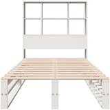 vidaXL Knjižna postelja brez vzmetnice bela 90x190 cm trden les | Shoptok.si
