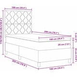  s opruga kutije s uzglavljem Plava 100 x 200 cm tkanina | shoptok.hr