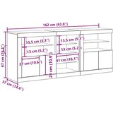 Konzola s LED svjetlima Staro drvo 162x37x67 cm | shoptok.hr