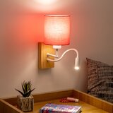  Brilagi - LED zidna lampa NUBILA WOOD 1xE27/25W/230V + LED/3W hrast/ružičasta | Eponuda.com