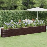  Povišena vrtna gredica od pocinčanog čelika 440x80x68 cm smeđi | shoptok.hr