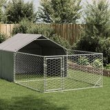 vidaXL zunanji pasji boks z izpustom 5x2x1,5 m pocinkano jeklo Cene