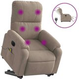 vidaXL Električni masažni naslonjač na podizanje smeđesivi mikrovlakna | shoptok.hr