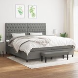  S oprugama i madracem tamnosivi 200 x 200 cm od tkanine | shoptok.hr