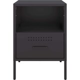 vidaXL Nočna omarica 2 kosa črna 36x39x50,5 cm hladno valjano jeklo | Shoptok.si