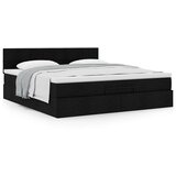 vidaXL Otomanski krevet s madracem crni 180x200cm od tkanine | shoptok.hr