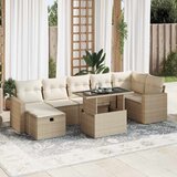 Maison Chic Seti vrtnega pohištva - Vrtna garnitura - Vrtni pohištvo set 8-delna z blazinami bež poli ratan, (21800829) | Shoptok.si