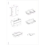 Hanah home Kupatilski ormarić sa umivaonikom i ogledalom (2 komada) Simple 80 White | Eponuda.com