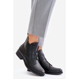 S. BARSKI Insulated women's ankle boots on a flat heel made of eco leather S.Barski black | Eponuda.ba
