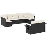  9-dijelni set vrtnih sofa s jastucima crni od poliratana | shoptok.hr