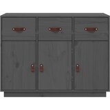  Komoda siva 100 x 40 x 75 cm od masivne borovine | shoptok.hr