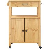 vidaXL Kuhinjska kolica MONZA 60x40x90 cm od masivne borovine | shoptok.hr
