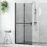 vidaXL Zid za walk-in tuš Ostalo Crna i tamnoprozirna 90 x 190 cm | shoptok.hr