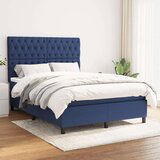  Box spring postelja z vzmetnico modra 140x200 cm blago, (20894888) Cene