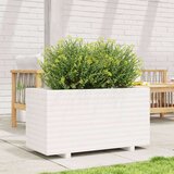  Vrtno cvetlično korito belo 90x40x49,5 cm trdna borovina | Shoptok.si