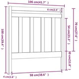  Posteljno vzglavje medeno rjavo 106x4x100 cm trdna borovina, (20645390) | Shoptok.si