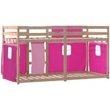  Krevet na kat sa zavjesama ružičasti 90 x 190 cm od borovine | shoptok.hr