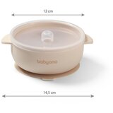 BabyOno Silikonska posoda s pokrovom, bež | Shoptok.si