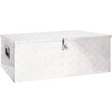 vidaXL Kutija za pohranu srebrna 100 x 55 x 37 cm aluminijska | shoptok.hr