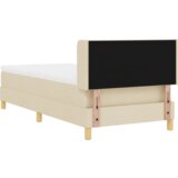  Postelja z vzmetnico z vzmetnico krema 200 x 100 cm Poliester, (5000128544) | Shoptok.si