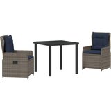  Vrtni set za objed s jastukom 3 pcs Siva Poli ratan | shoptok.hr