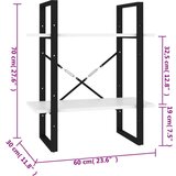 vidaXL ormarić za knjige s 2 razine sivi 60x30x70 cm masivna borovina | shoptok.hr
