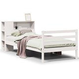 Krevet s regalom za knjige bez madraca bijeli 90x200cm borovina | shoptok.hr
