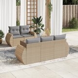Maison Chic Seti vrtnega pohištva - Vrtna garnitura - Vrtni pohištvo set 6-delna z blazinami bež poli ratan, (21813607) | Shoptok.si
