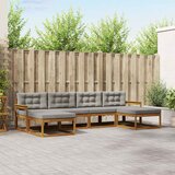  Set vanjskih sofa 6 kom. Prirodna i svijetlo siva Smeđa 329 x 162,5 x 73 cm | shoptok.hr