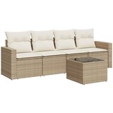 vidaXL 5-dijelni vrtni set sofa s jastucima bež od poliratana | shoptok.hr