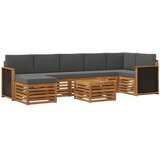 vidaXL Zunanja garnitura za sedenje 7 pcs Naravna in antracitna, (5000279642) | Shoptok.si