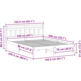 vidaXL konstrukcija postelje rjava 160 x 200 cm trdna borovina | Shoptok.si