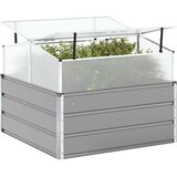 Cvetlično korito Svetlo siva 100 x 100 x 77 cm Cinkana jeklena, (5000207309) | Shoptok.si