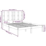  Posteljni okvir iz trdnega lesa 120x190 cm, (20685000) | Shoptok.si