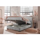 MID.YOU POSTELJA Z VZMETNICO 160 cm x 200 cm , tekstil, leseni material svetlo siva | Shoptok.si