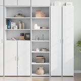  Visoka komoda bijela 50 x 41 x 185 cm od konstruiranog drva | Eponuda.com
