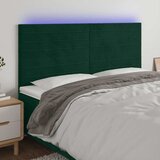  LED uzglavlje tamnozeleno 200x5x118/128 cm baršunasto Cijene