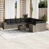 vidaXL 11-dijelni set vrtnih sofa od poliratana s jastucima sivi | shoptok.hr