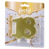Festa candela svećica metalik zlatna broj 18 ( 710334 ) Cene