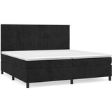 The Living Store Box spring postelja z vzmetnico črna 200x200 cm žamet - Box Spring Postelja, (21490306) | Shoptok.si