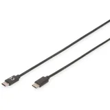 USB kabel USB 2.0 USB-C® vtič\, USB-C® vtič 1.00 m črna zaščiten AK-300155-010-S, (20416440)