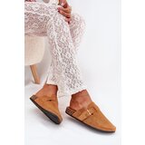 Boto Ladies Clogs and On Cork Platform With Buckle Camel Klarae | shoptok.hr